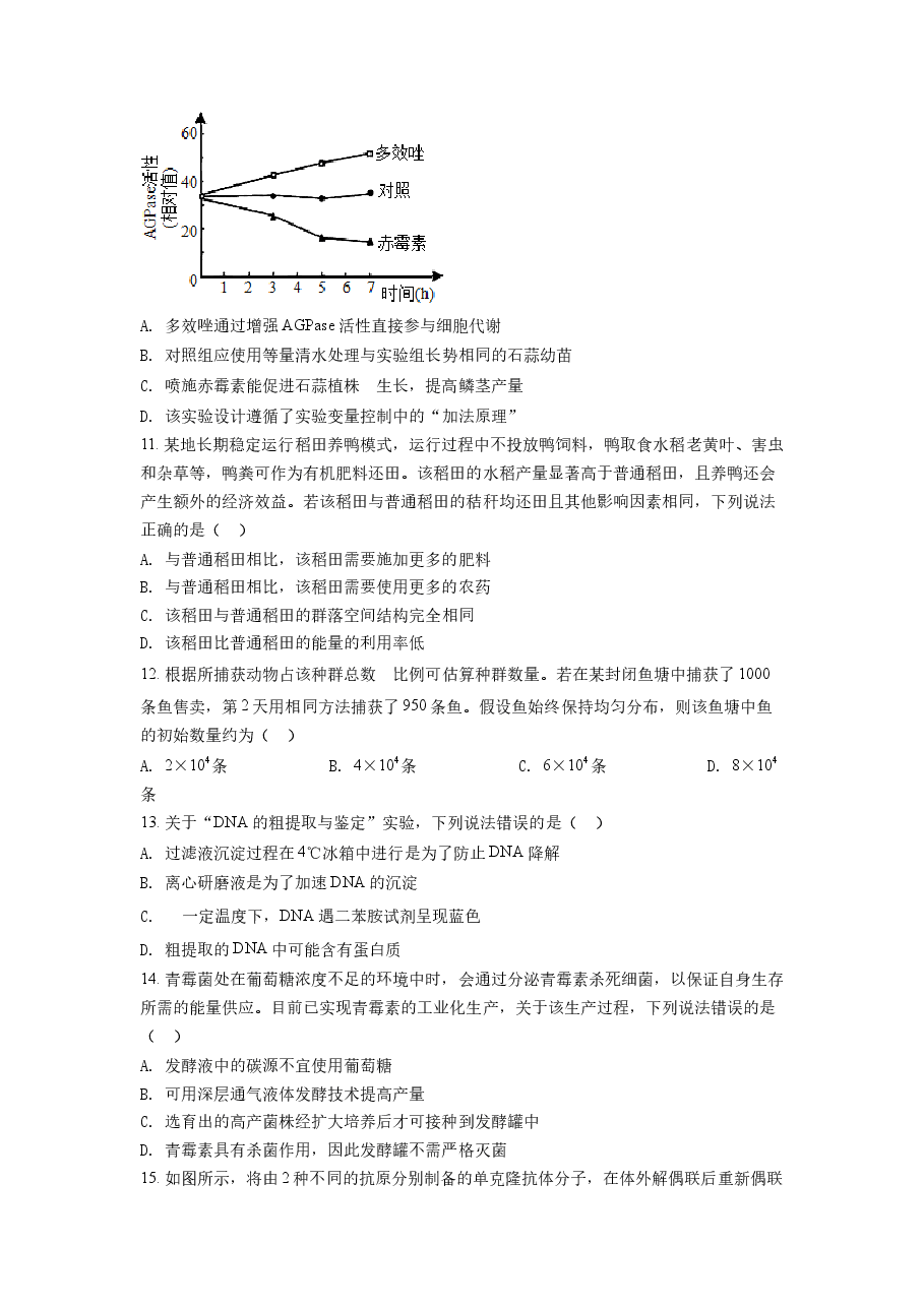 精品解析：2022年山东省学业水平选择性考试生物试题（原卷版）.docx，第4页预览