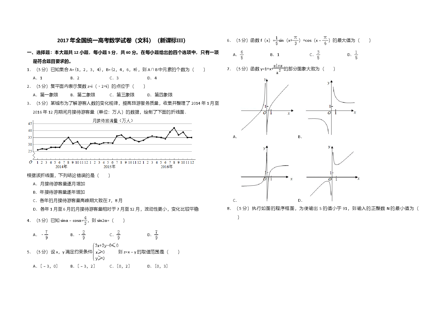 2017年全国统一高考数学试卷(文科)(新课标ⅲ)(含解析版).doc,第1页预览