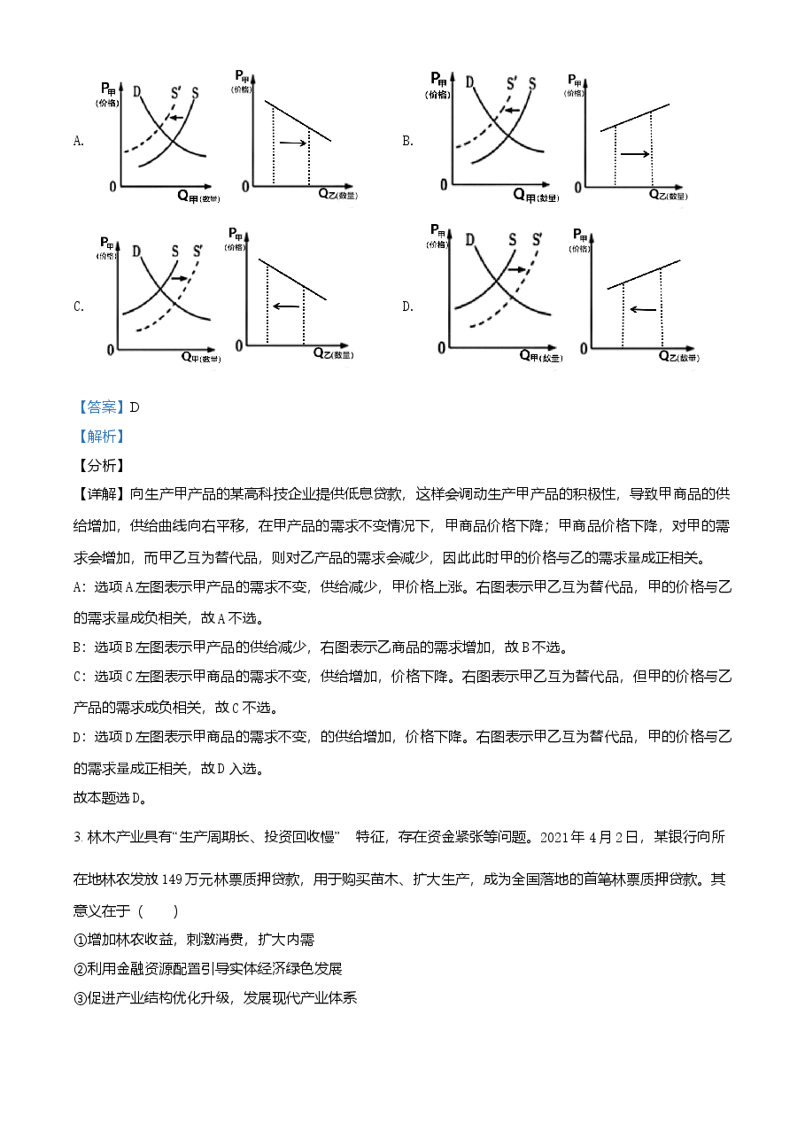精品解析:2021年辽宁省普通高等学校招生选择性考试思想政治试题(解析版).doc,第2页预览