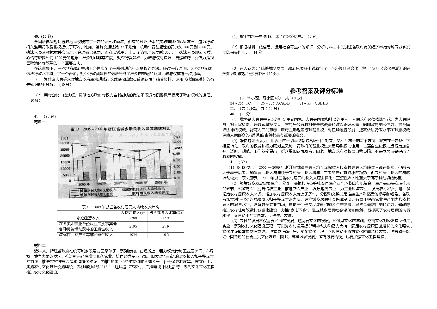 2010年浙江省高考政治(含解析版).doc,第2页预览
