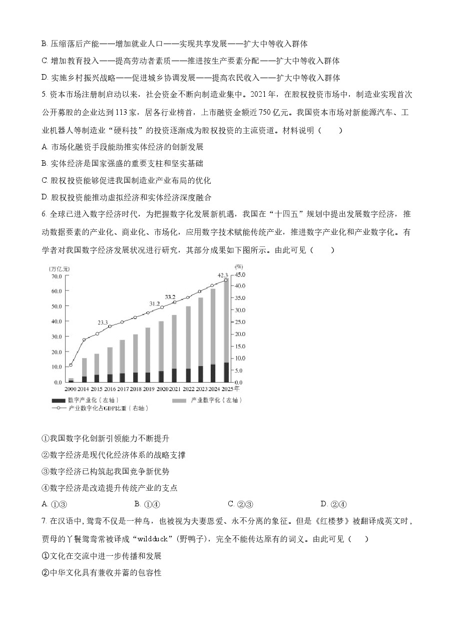 精品解析:2022年江苏省普通高中学业水平选择性考试(原卷版).docx,第2页预览