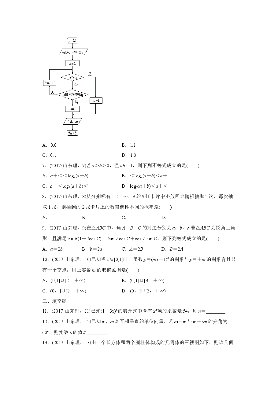 2017年高考真题数学【理】(山东卷)(原卷版).docx,第2页预览