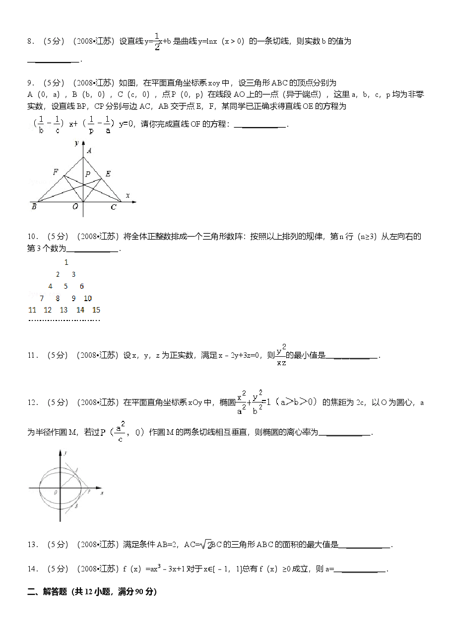 2008年江苏高考数学试题及答案.doc,第2页预览