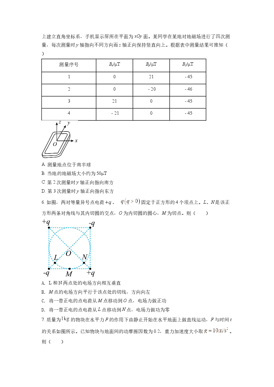 精品解析:2022年全国高考乙卷物理试题(原卷版).docx,第2页预览