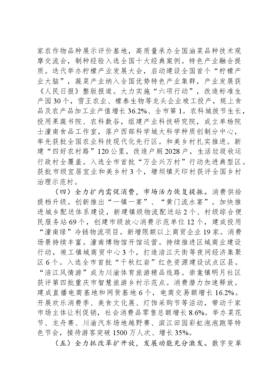2024年潼南区政府工作报告.docx，第4页预览