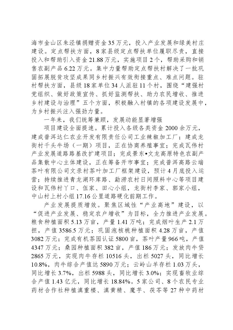 2024年文龙镇政府工作报告.docx,第3页预览