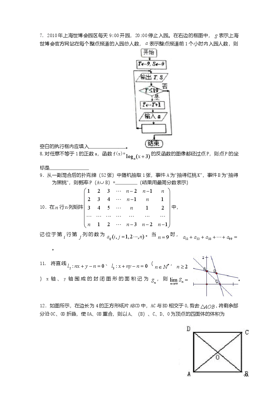2010年上海高考数学真题(理科)试卷(word解析版).doc,第2页预览