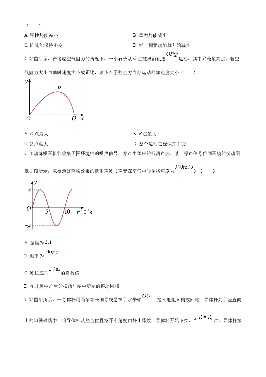 精品解析:2023年1月浙江省普通高校招生选考科目考试物理试题(原卷版).docx,第2页预览
