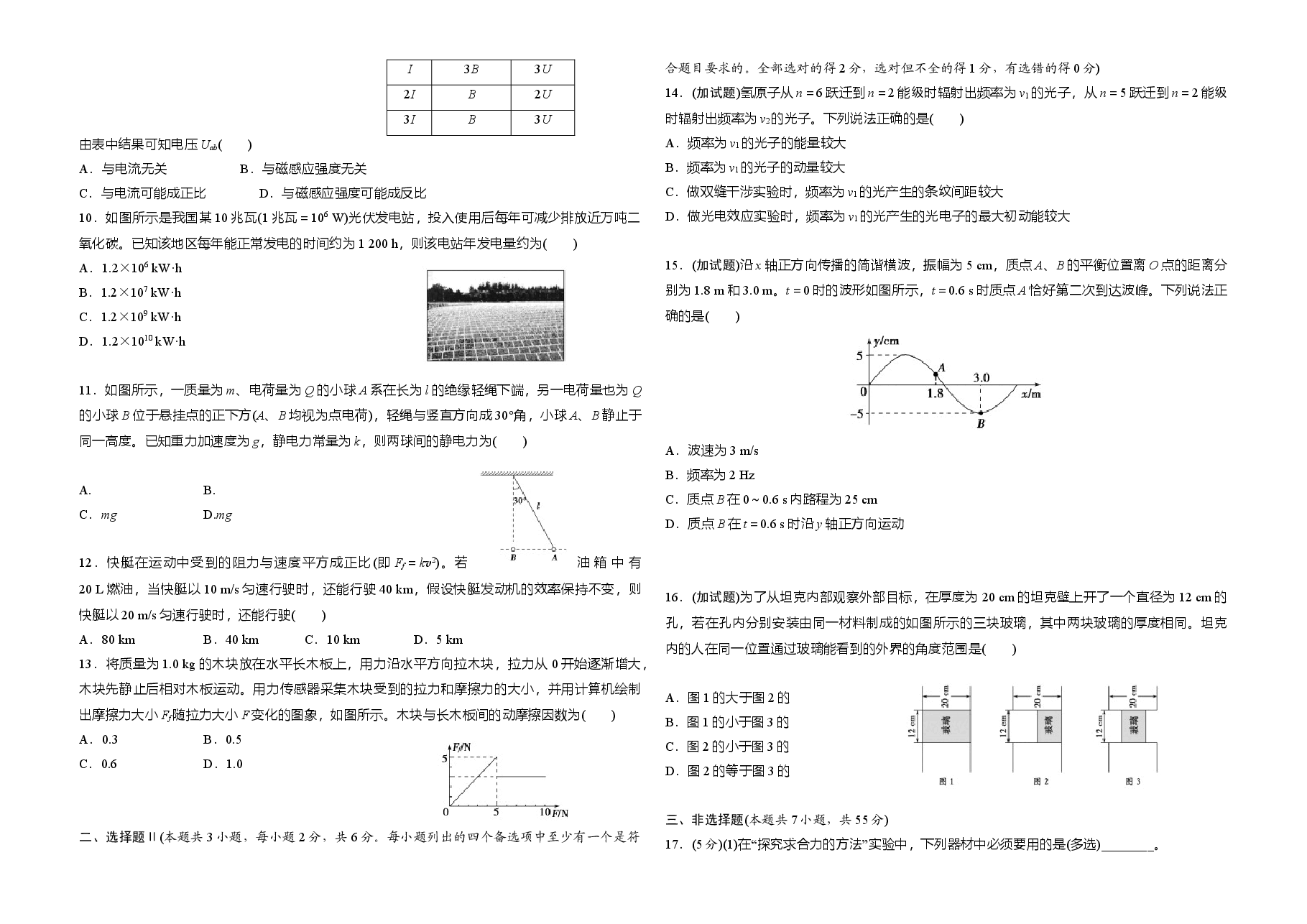 2015年浙江省高考物理【10月】(原卷版).doc,第2页预览