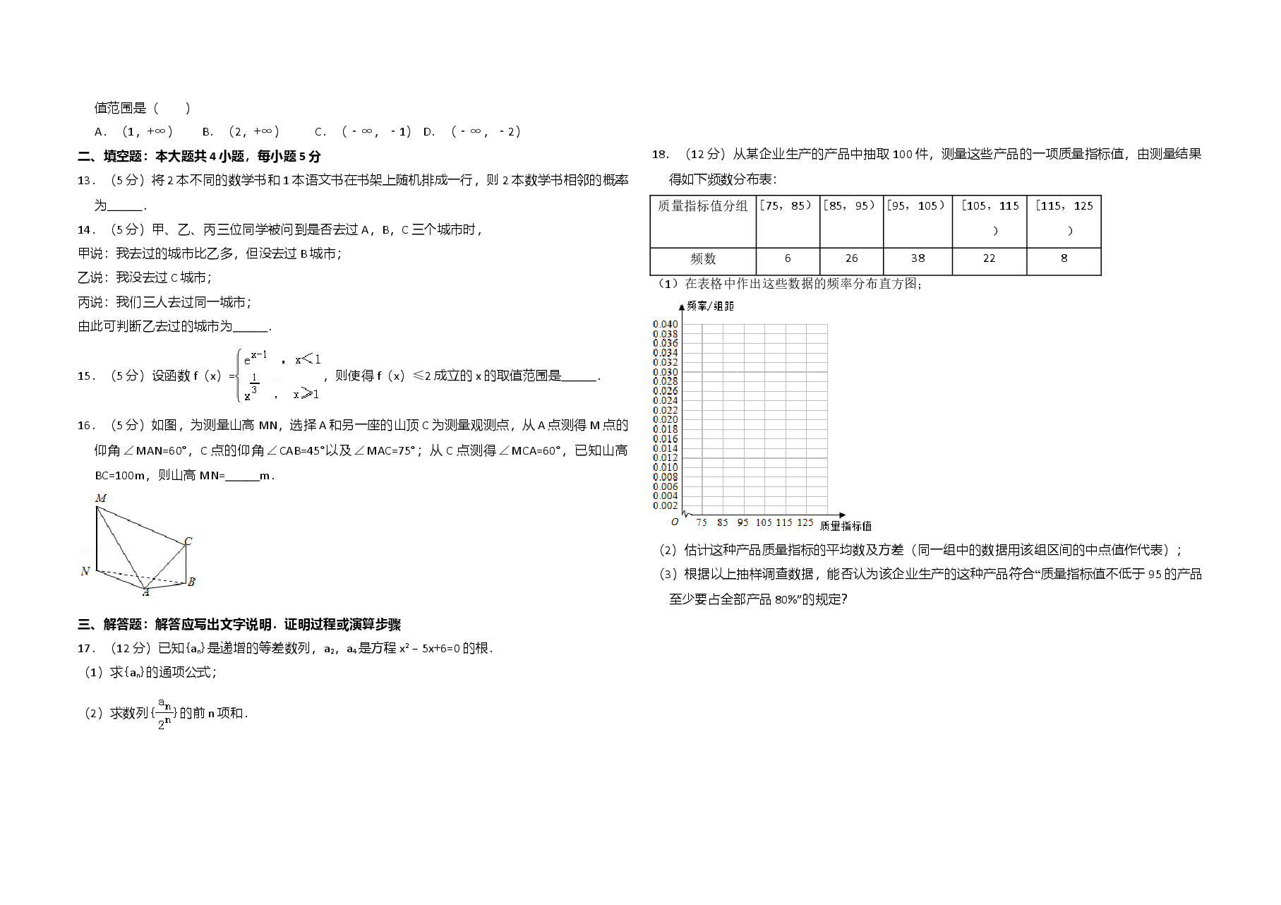 2014年全国统一高考数学试卷(文科)(新课标ⅰ)(含解析版).doc,第2页预览