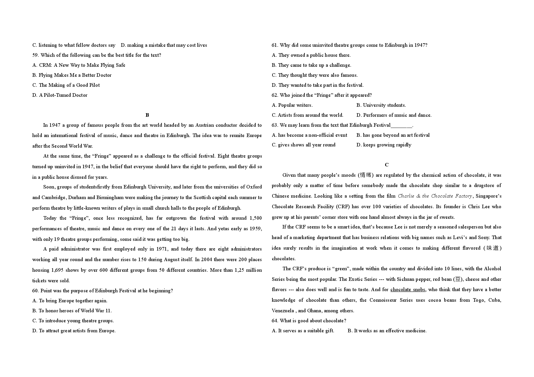 2013年高考英语试卷(新课标ii)(含解析版).doc,第3页预览