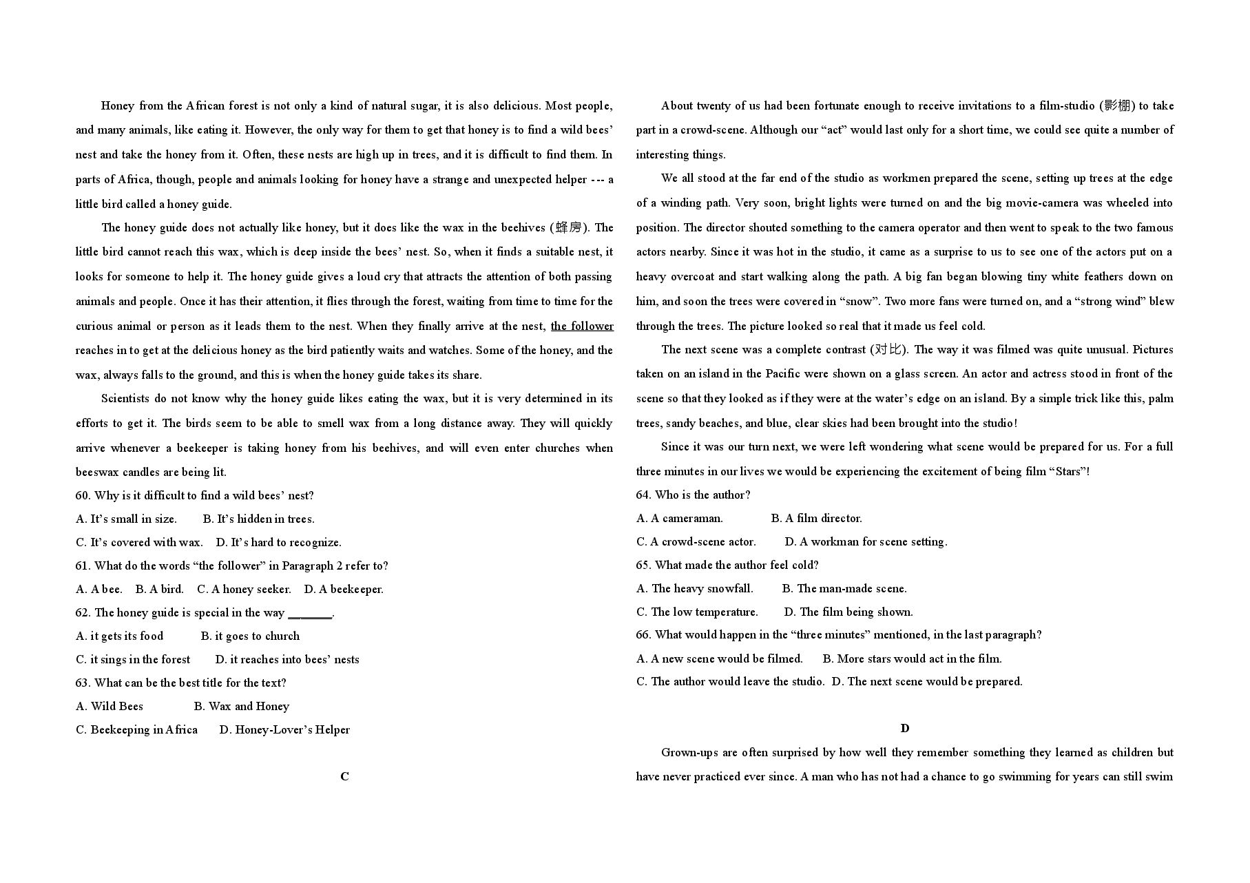 2012年高考英语试卷（新课标）（含解析版）.doc，第3页预览