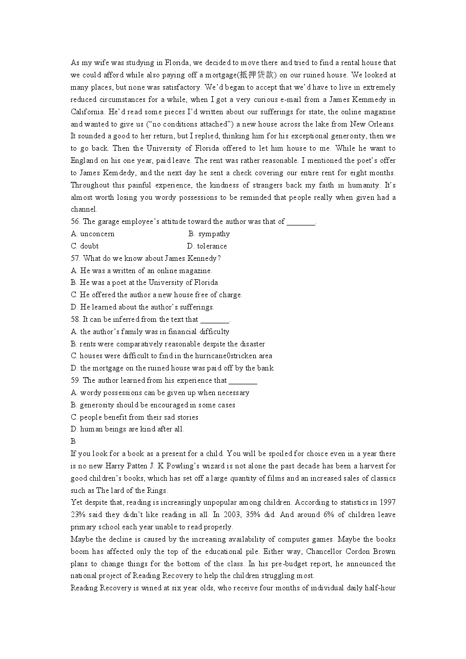 2007年高考真题英语(山东卷)（原卷版）.pdf，第3页预览