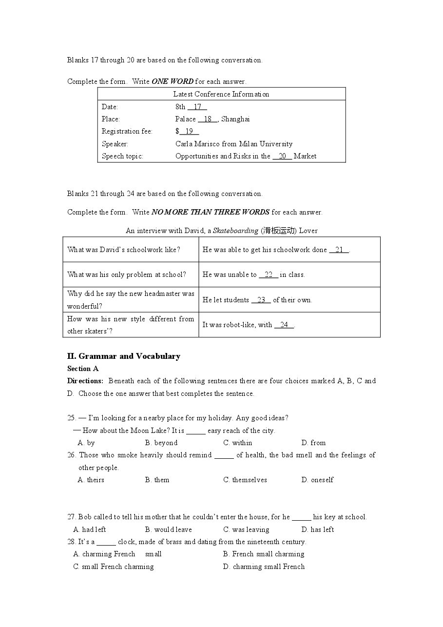 2013年上海高考英语真题试卷(原卷版).doc,第3页预览
