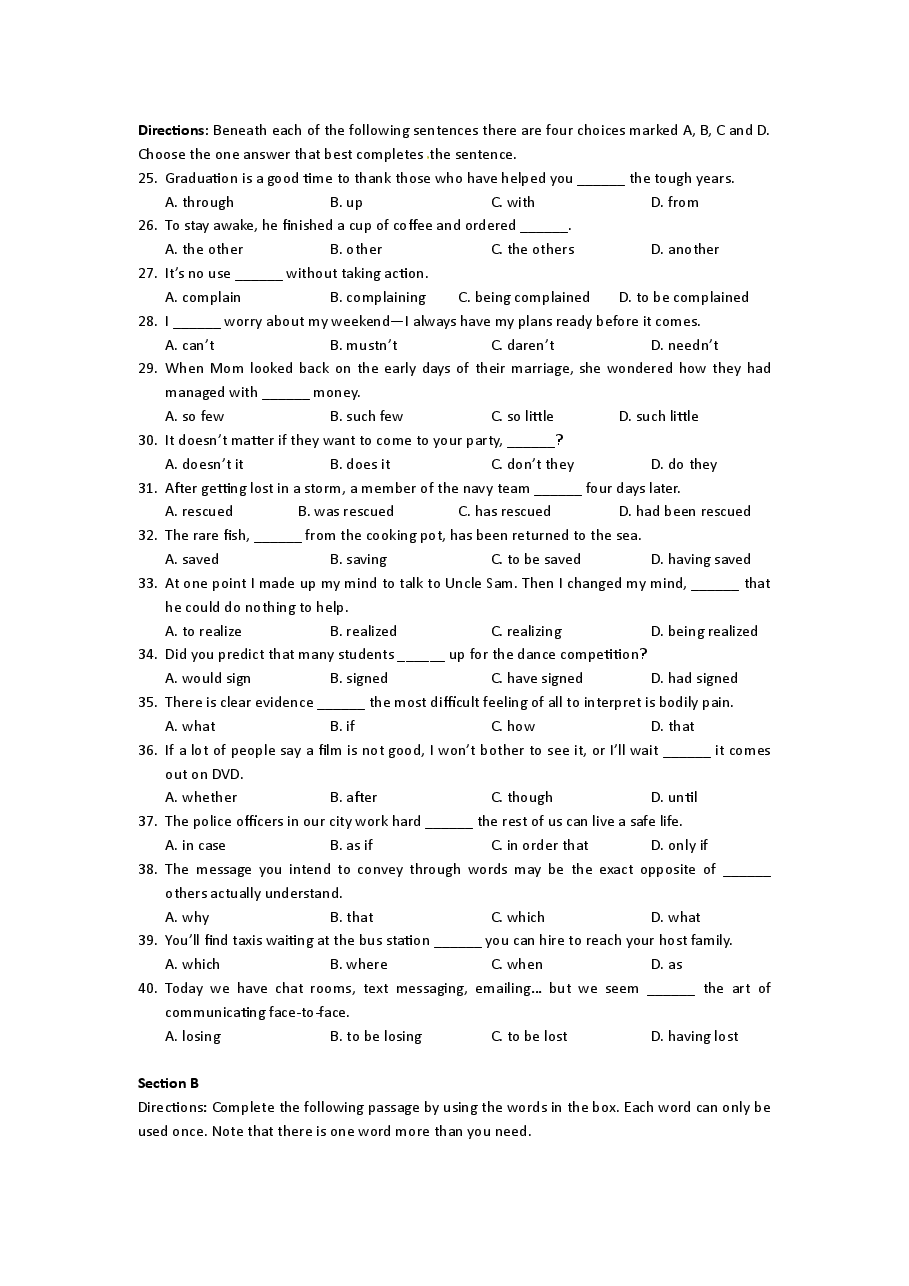 2011年上海高考英语真题试卷（word解析版，含听力原文）.doc，第3页预览