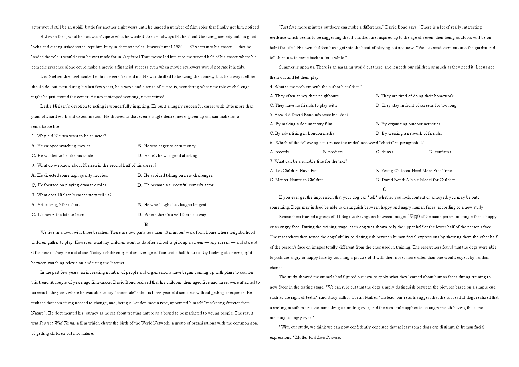 2021年高考浙江卷英语试题（原卷版）.doc，第2页预览