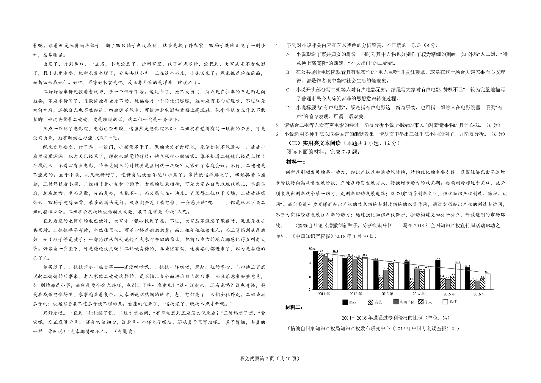 2018年海南高考语文试题及答案.pdf,第2页预览