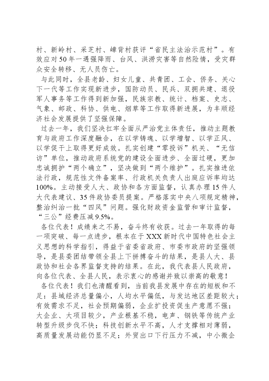 2024年丰顺县政府工作报告.docx，第4页预览