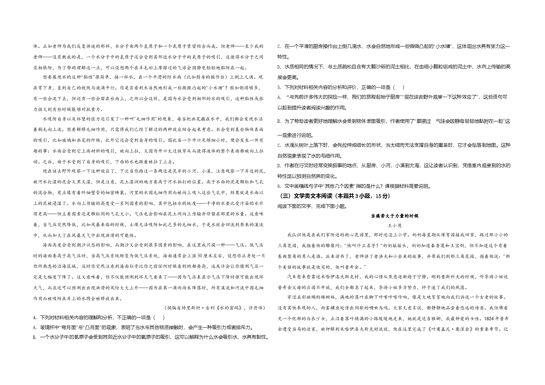 2021年全国统一高考语文试卷(新课标ⅲ)(原卷版).doc,第2页预览