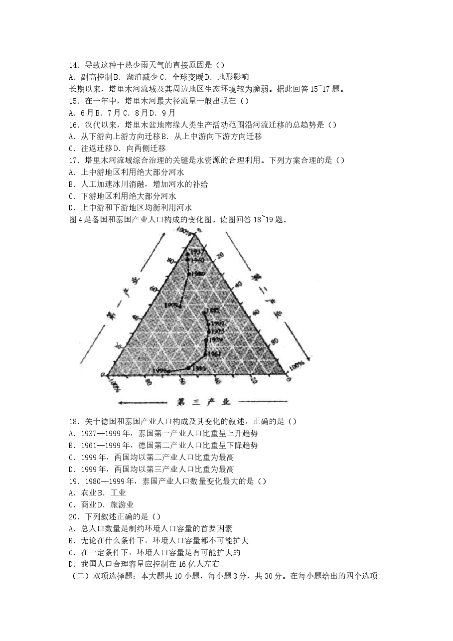 2005年江苏高考地理真题及答案.doc,第3页预览