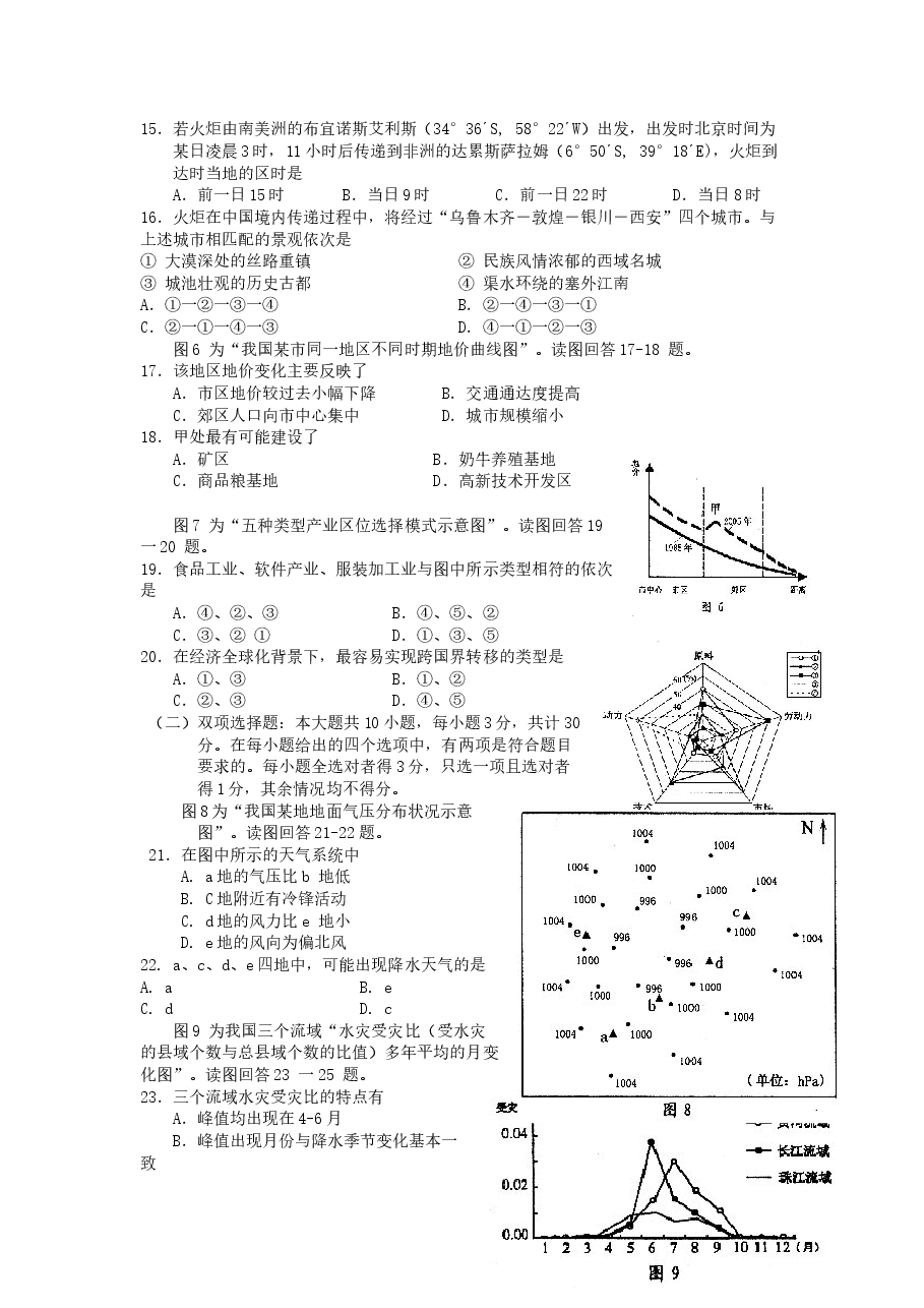 2007年江苏高考地理真题及答案.doc,第3页预览