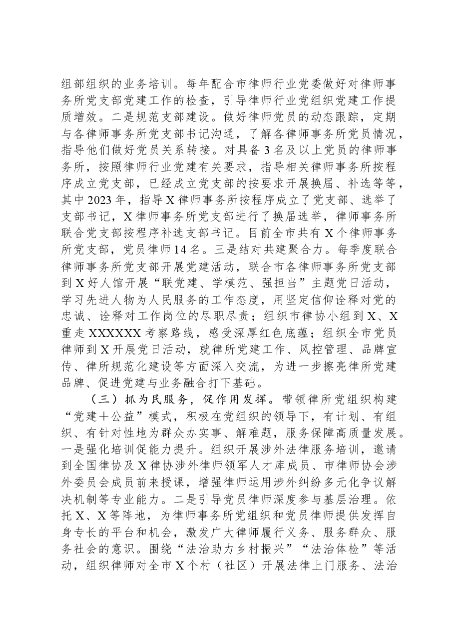 市司法局2023年抓两新组织党建工作述职报告.docx,第2页预览
