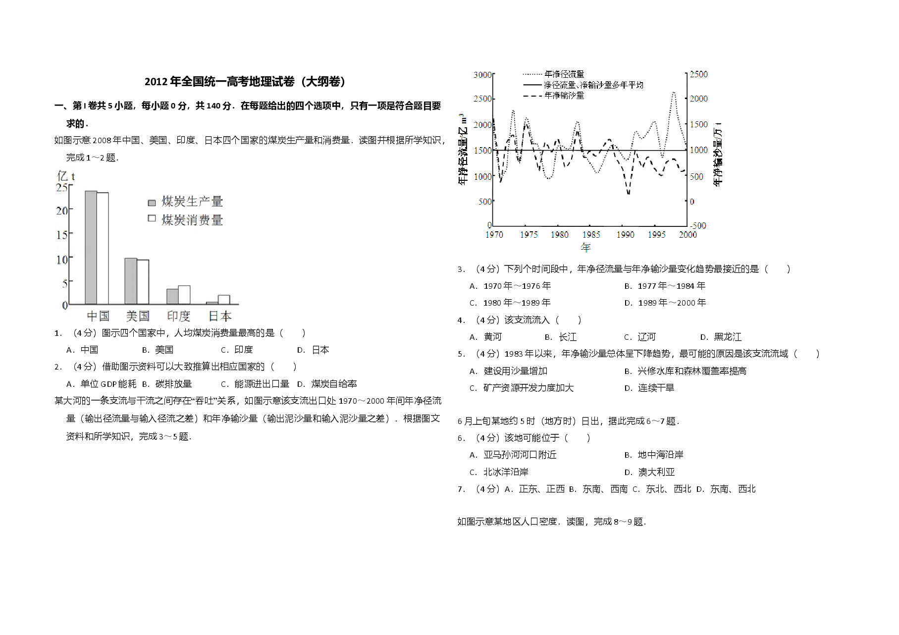 2012年全国统一高考地理试卷（大纲卷）（原卷版）(1).doc，第1页预览