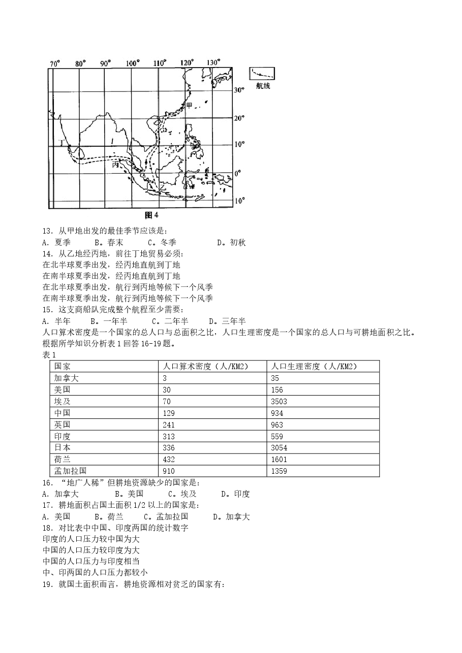 2004年广东高考地理真题及答案.doc,第3页预览