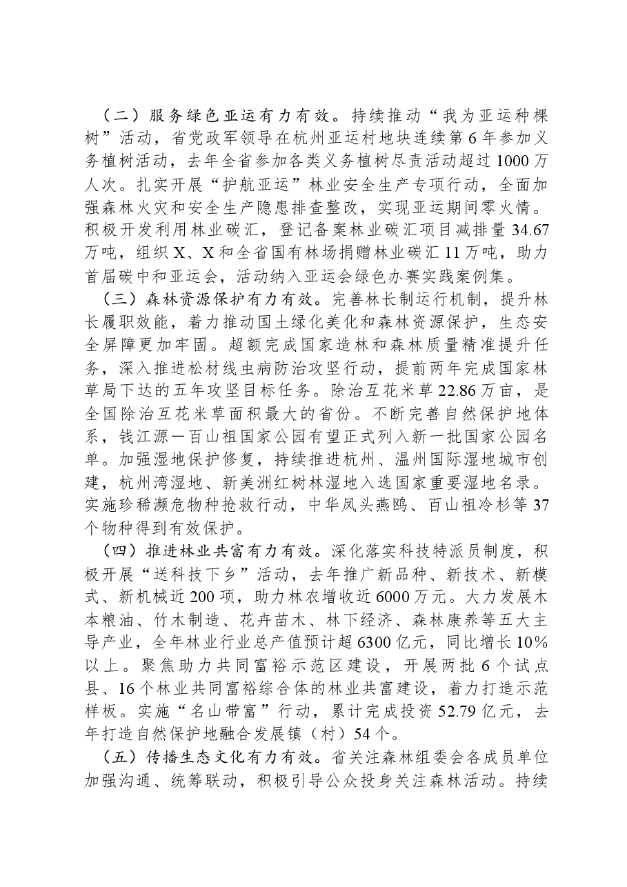在全省关注森林活动工作座谈会上的发言.docx,第2页预览