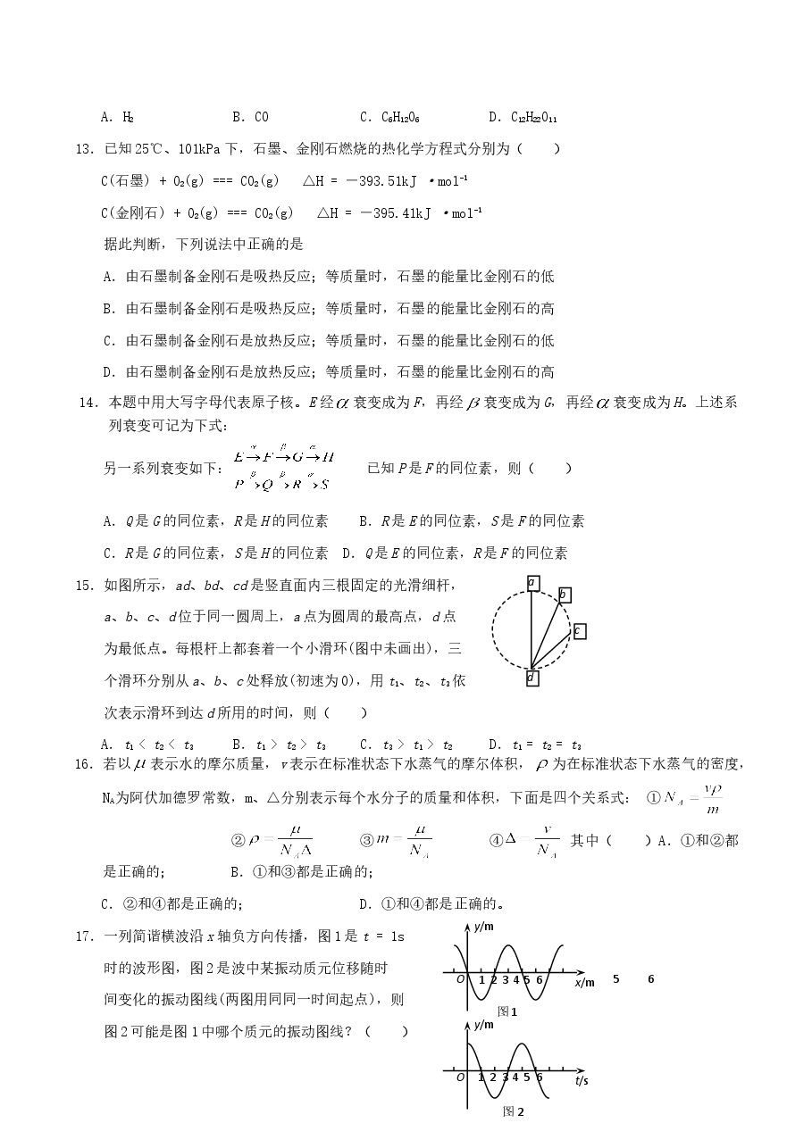 2004年浙江高考理科综合真题及答案.doc,第3页预览