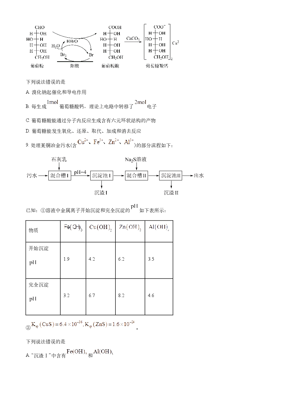 精品解析:2023年高考湖南卷化学真题(原卷版).docx,第3页预览