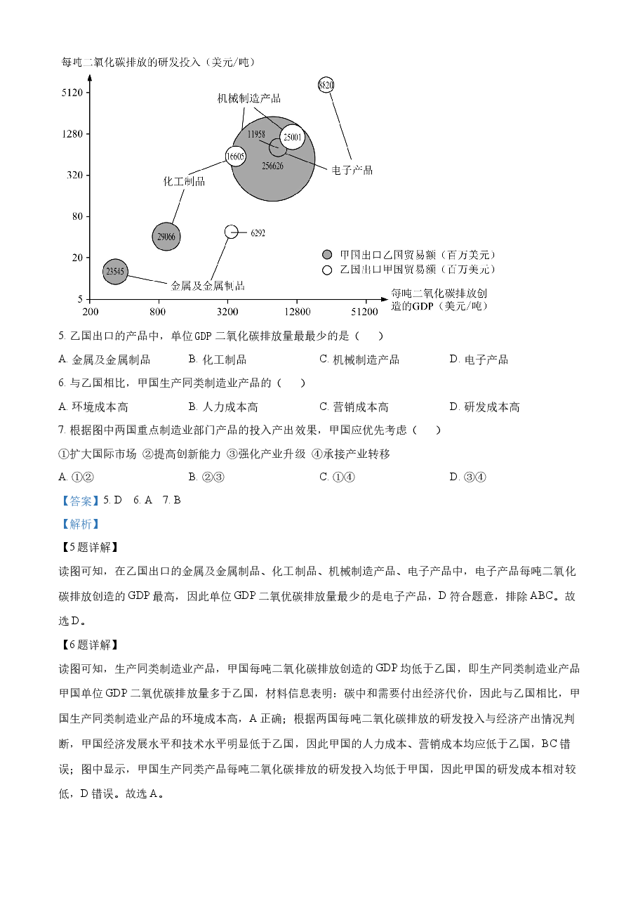 精品解析：2023湖南高考地理真题（解析版）.docx，第3页预览
