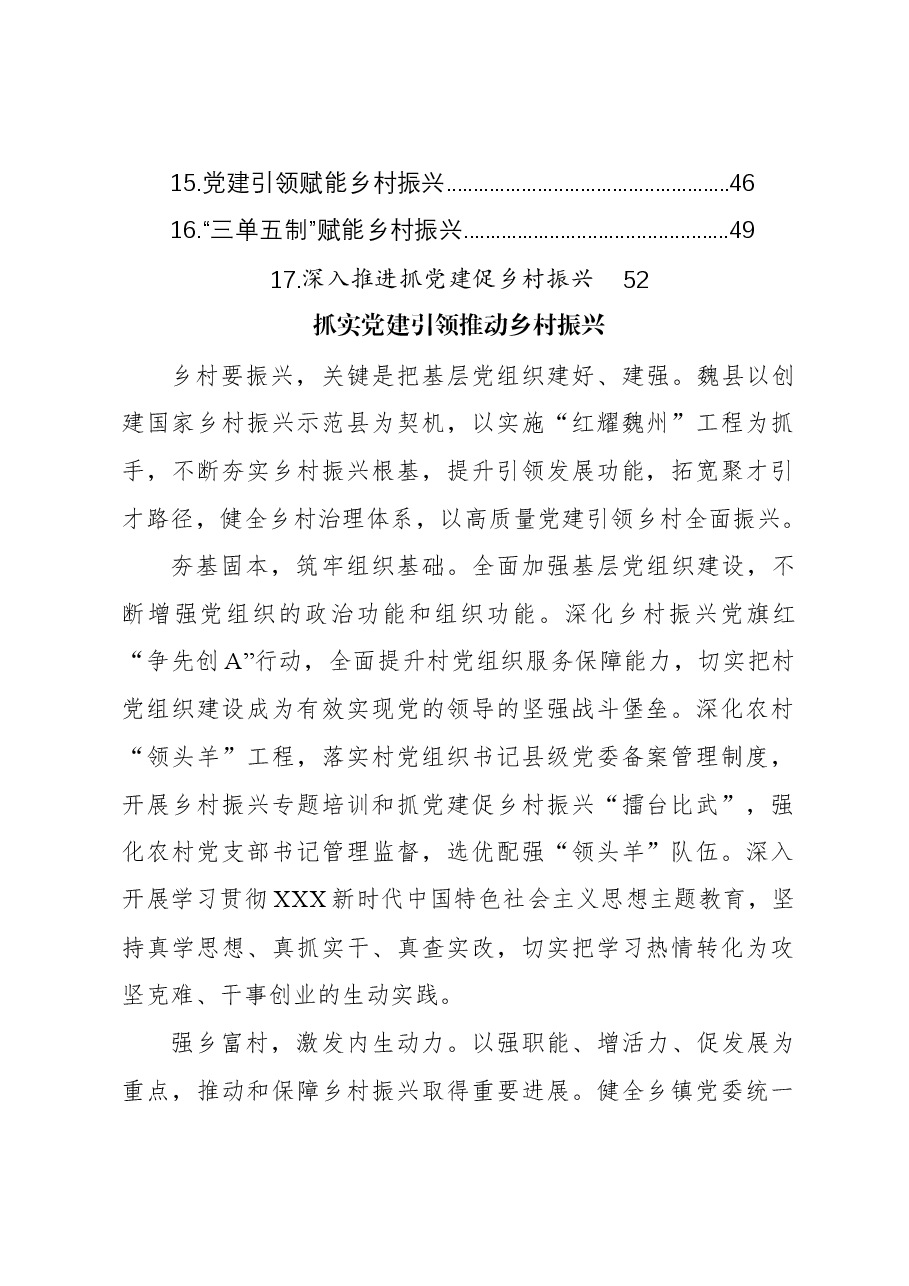 (17篇)组织部部长在党建引领乡村振兴主题座谈会上的发言材料汇编.docx,第2页预览