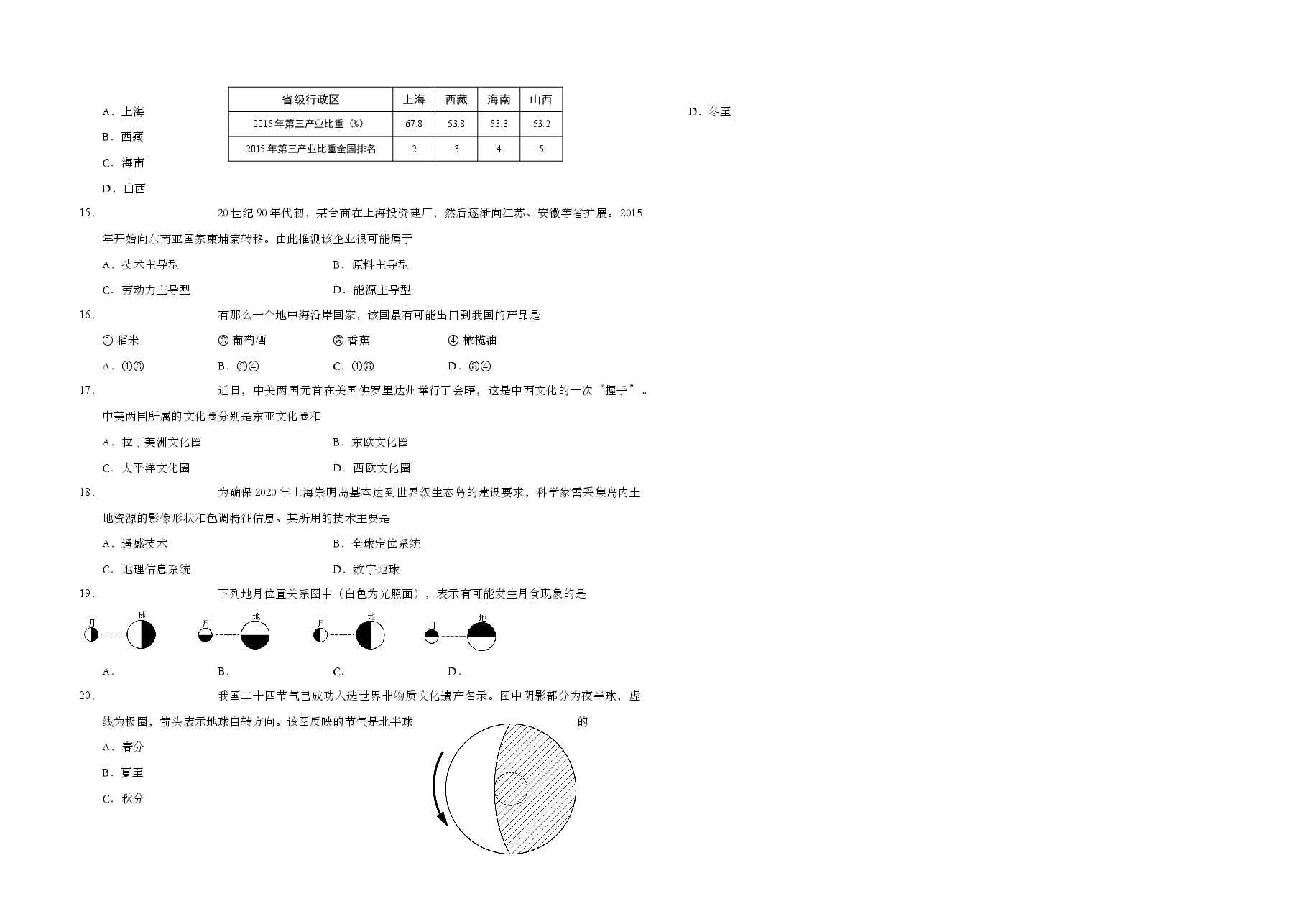 2017年上海市高考地理试题及答案.doc,第2页预览