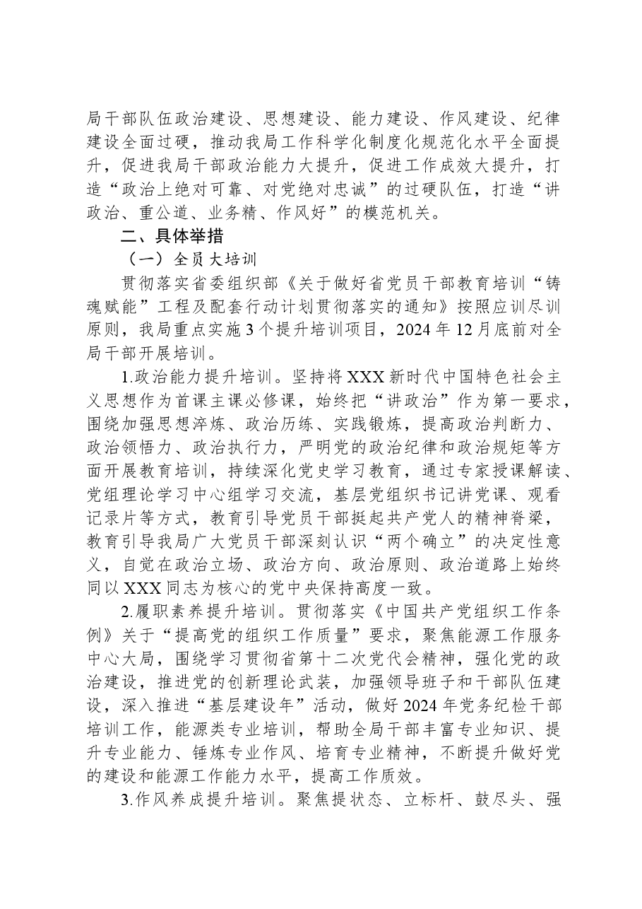 局2024年度党员干部“铸魂赋能”培训方案.docx,第2页预览