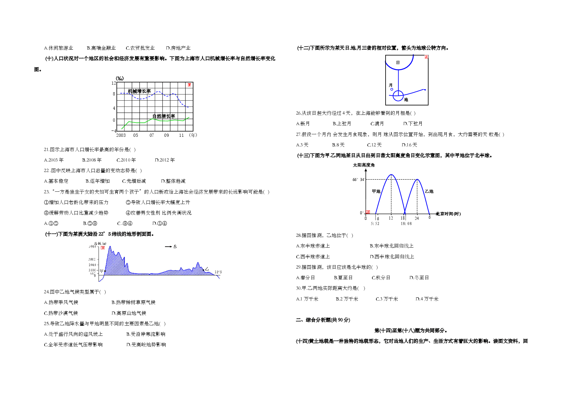 2015年上海市高考地理试题及答案.doc,第3页预览