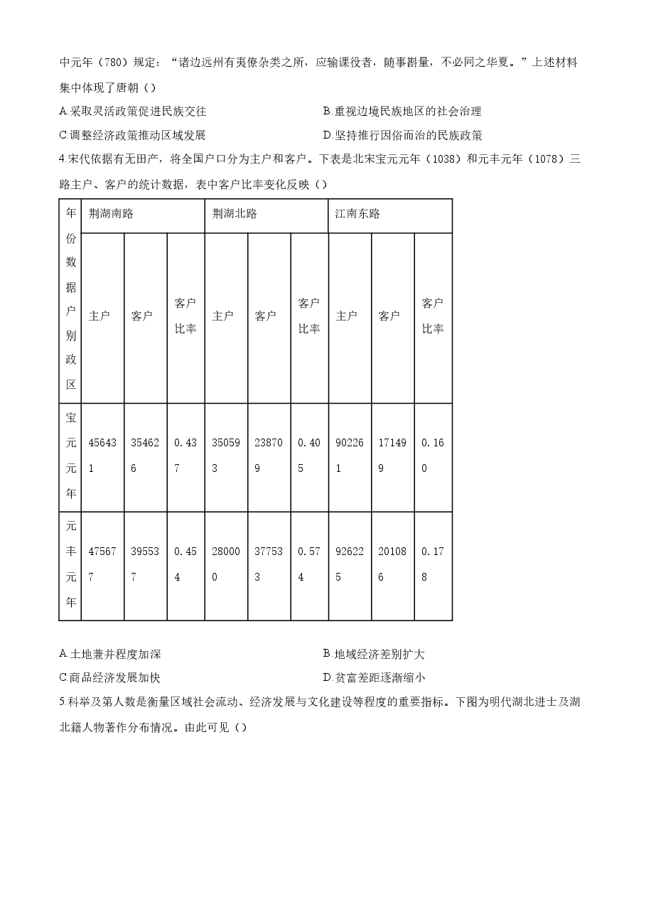 精品解析:2023年新高考湖北历史高考真题(原卷版).docx,第2页预览