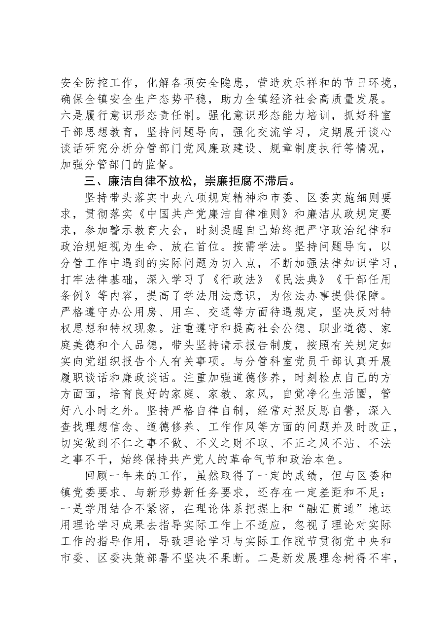镇党委副书记述职述廉报告.docx，第4页预览