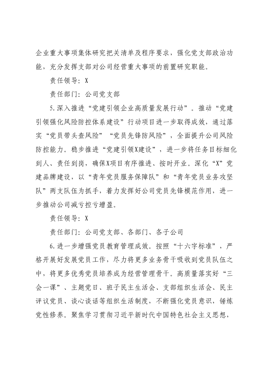 公司党支部2024年度落实全面从严治党主体责任任务安排.doc,第3页预览