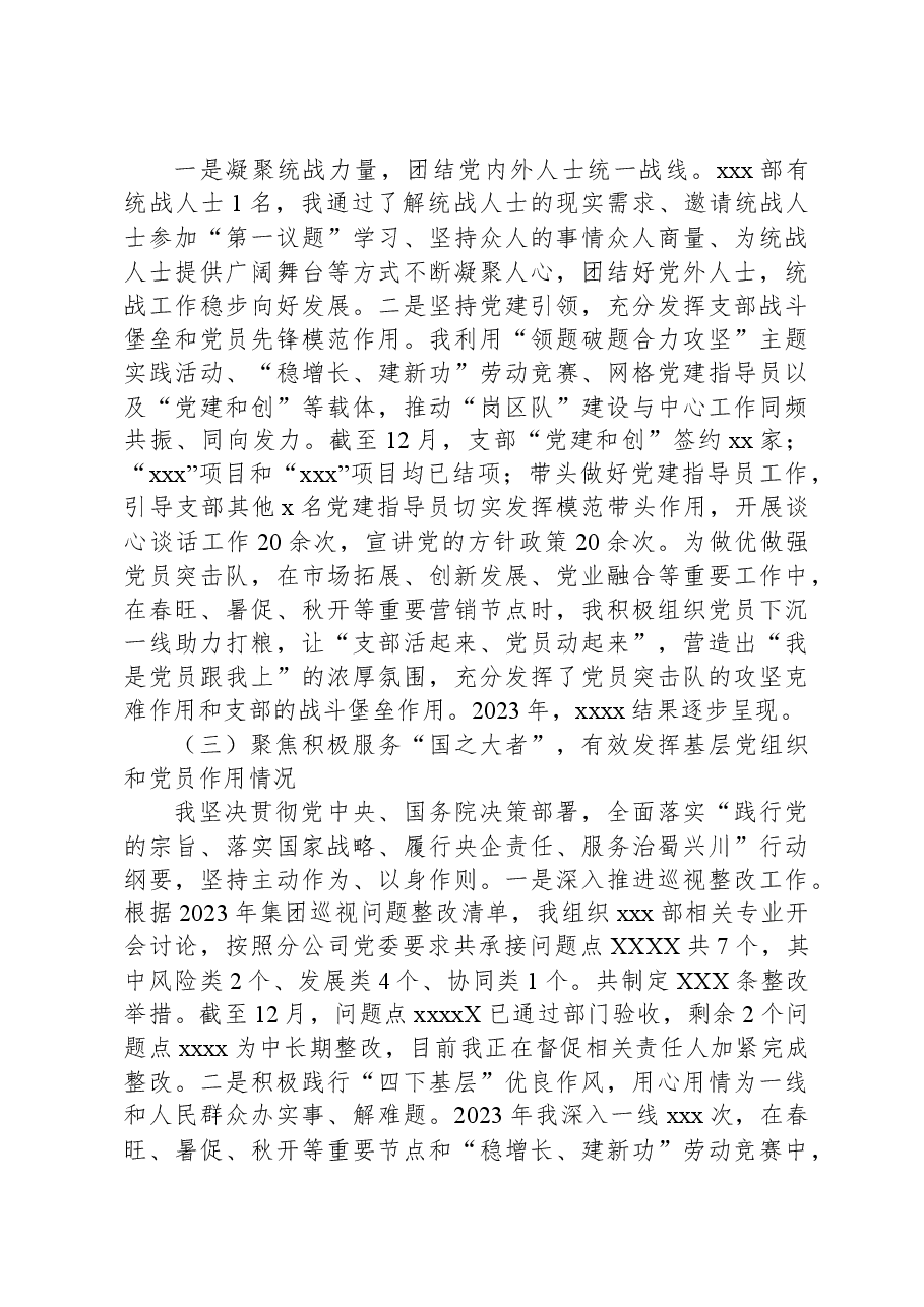 2023年度党支部书记抓党建工作述职报告(国企党支部书记).docx,第3页预览