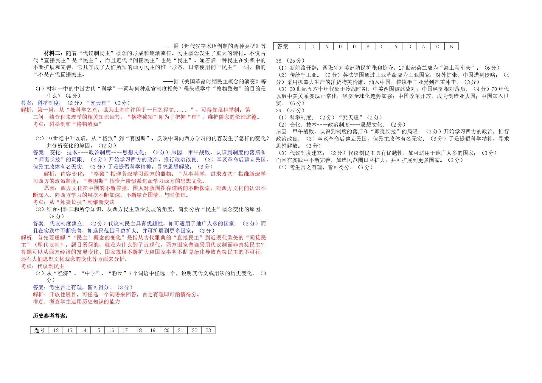 2012年广东高考历史试题及答案.doc,第3页预览