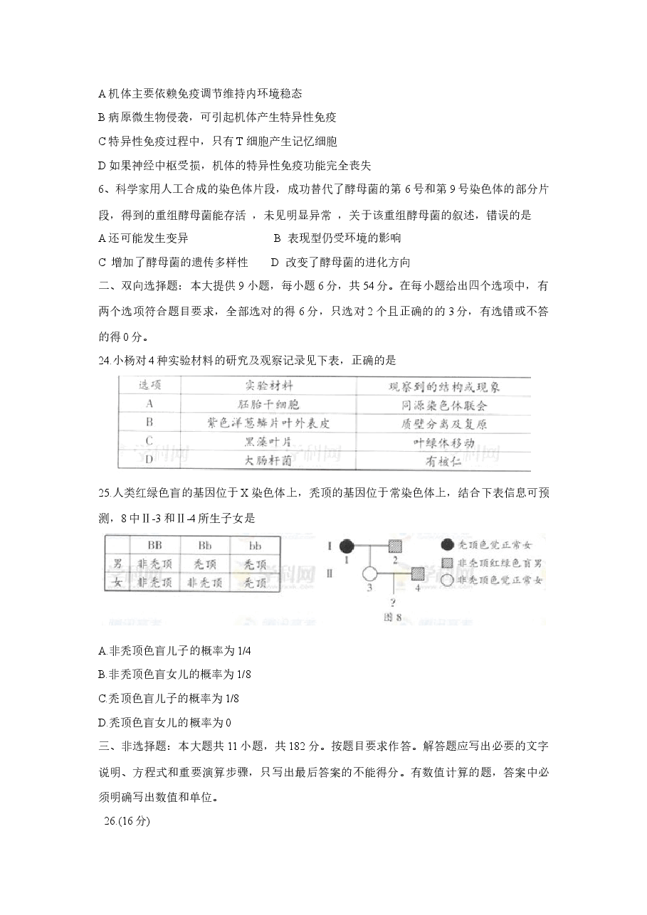 2012广东高考理综生物试卷及答案.docx,第2页预览