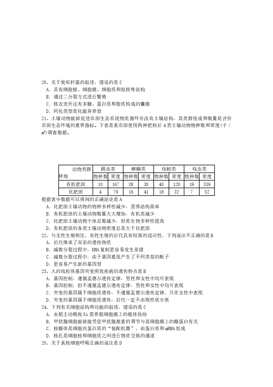 2006年江苏高考生物真题及答案.doc,第3页预览