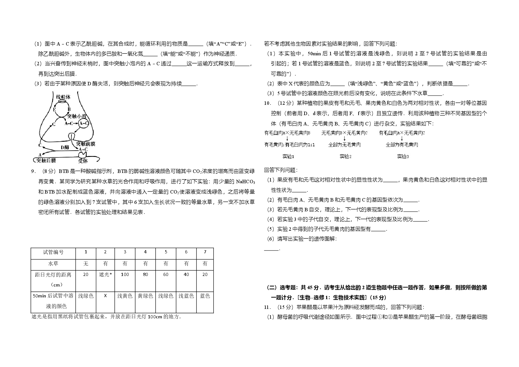 2016年全国统一高考生物试卷(新课标ⅱ)(原卷版).doc,第2页预览
