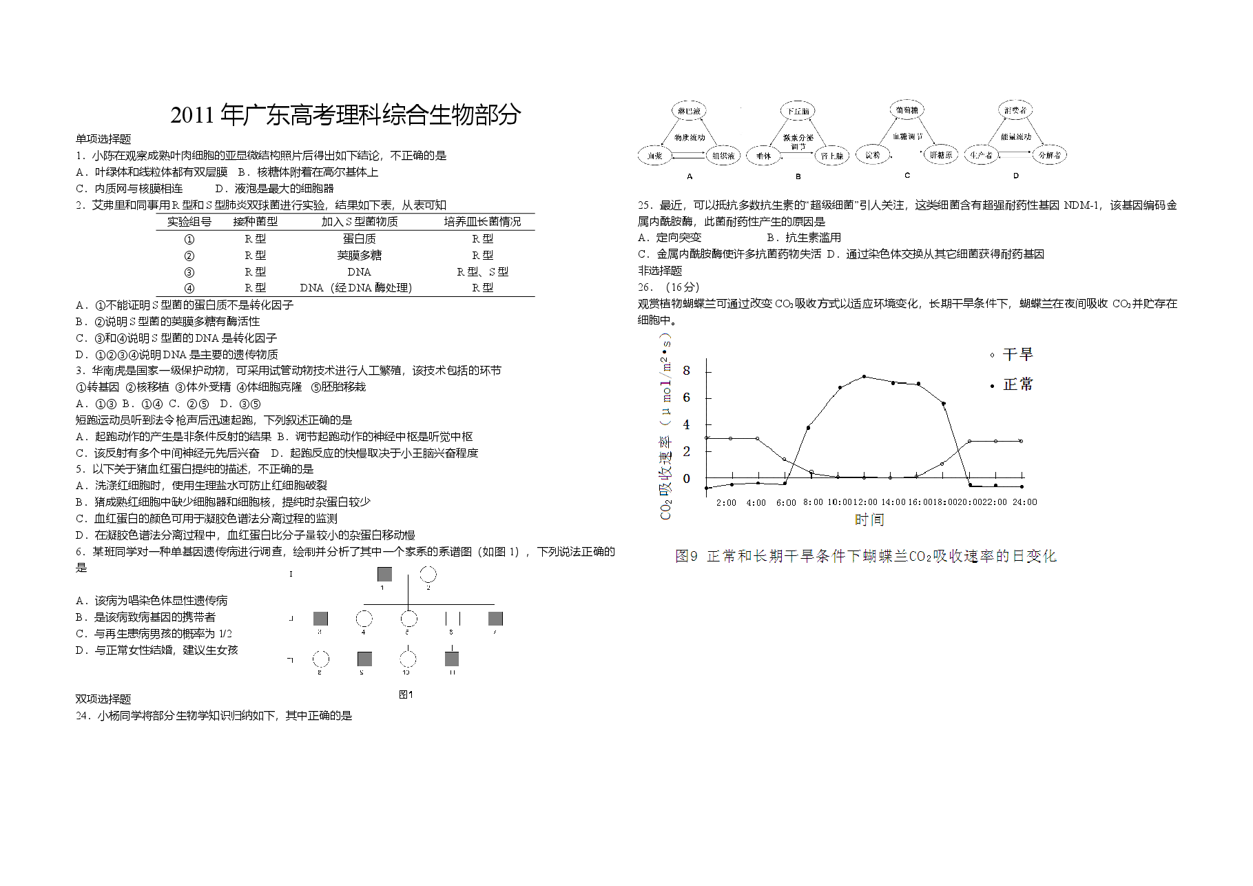 2011年广东高考生物试题及答案.doc,第1页预览