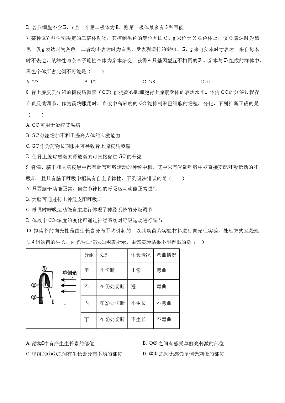 精品解析:2023年新教材山东高考真题生物试卷(原卷版).docx,第3页预览