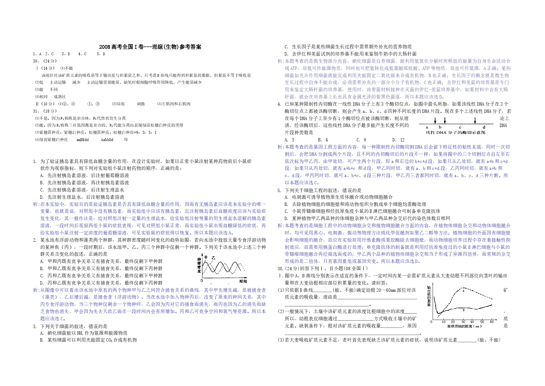 2008年浙江省高考生物(含解析版).docx,第2页预览