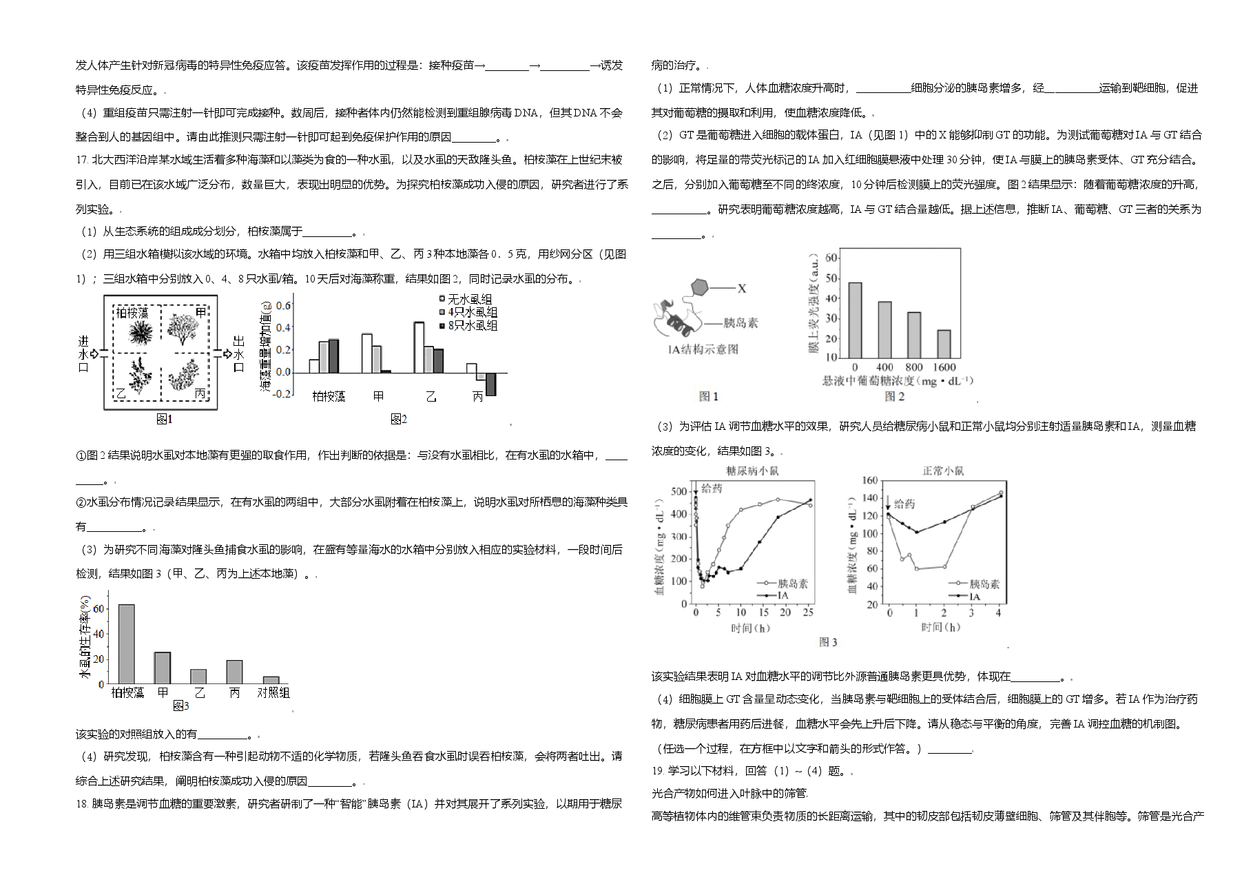 2021年北京市高考生物试卷(原卷版).doc,第3页预览