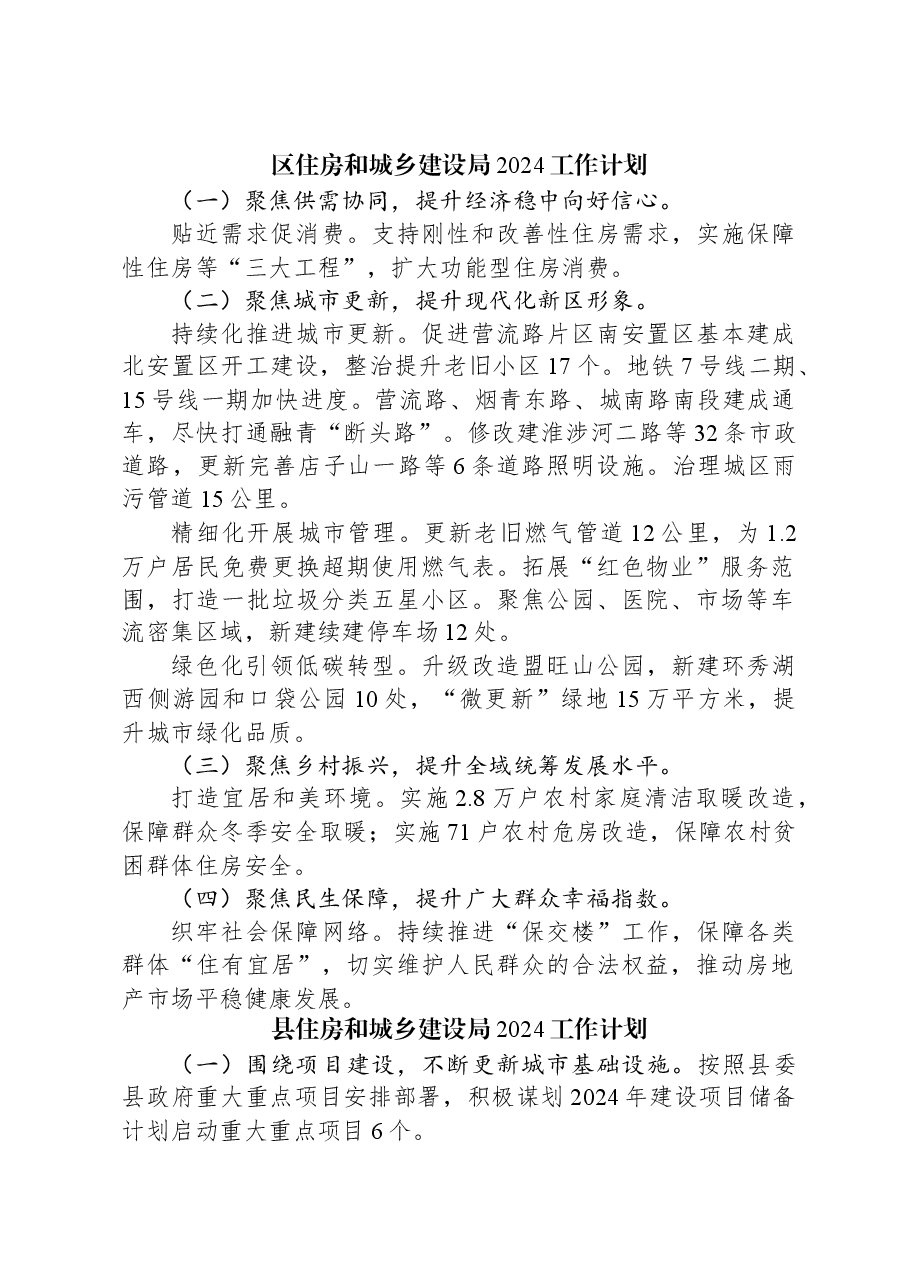 (3篇)住房和城乡建设局2024工作计划汇编.docx,第2页预览