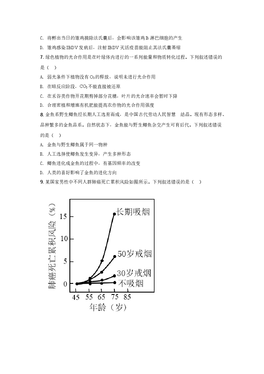 2021年湖南省新高考普通高中学业水平选择性考试(湖南生物卷)含答案解析.doc,第3页预览
